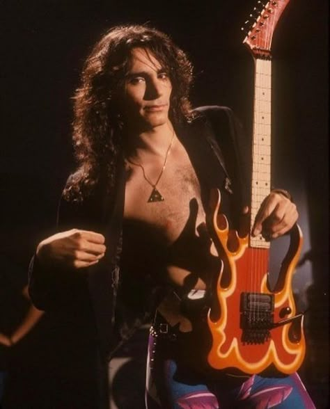 80s Guitarists, Steve Vai 80s, Stevie Vai, 80s Hair Metal, Famous Guitarists, Hair Metal Bands, Metal Boy, 80s Men, Steve Vai