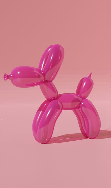 Pink balloon dog on a less saturated pink background Cute Pink Background, Drawing Prompt, Balloon Dog, Balloon Animals, Pink Plastic, Pink Dog, Everything Pink, Cool Stickers, Artsy Fartsy