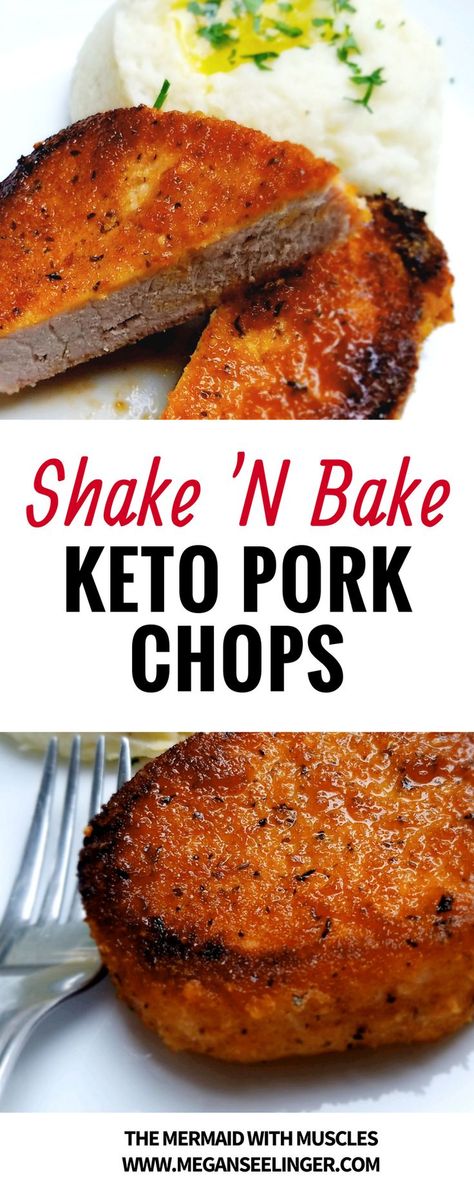 This easy shake'N bake keto pork chop recipe is a copycat from everyones childhood favorite flavored bread crumb-style coating for pork, but with a Keto friendly twist. We used a low carb bread crumb substitute that I've recently been using pretty frequently on my keto diet plan #keto #pork #ketodiet #ketorecipes #dinner #easyrecipe #family Bake Pork Chops, Keto Pork Chops, Keto Pork, Shake And Bake, Diet Dinner, Diet Dinner Recipes, Shake N Bake, Starting Keto Diet, Low Carb Diets