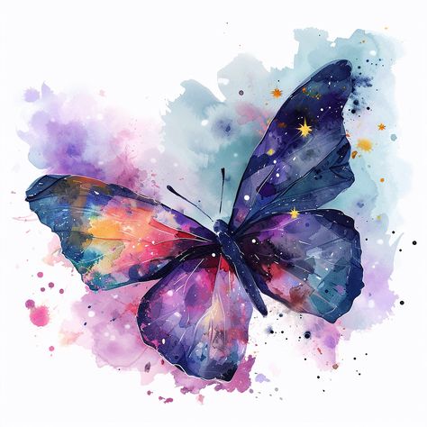 Colorful Butterfly Drawing, Nice Tattoos, Butterfly Clipart, Chic Tattoo, Watercolor Butterfly, Animal Images, Stickers Art, Glamour Nails, Everyday Quotes