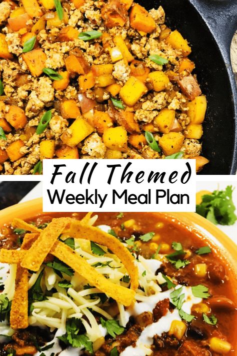 Fall Themed Meal Plan - Cooks Well With Others Fall Themed Bedroom, Bedroom Preppy, Seasonal Recipes Fall, Poblano Peppers Recipes, Themed Recipes, Fall Meals, Meal Planning Menus, Fall Menu, Sweet Potato And Apple