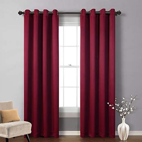 Maroon Curtains, Latest Curtain Designs, Curtain Designs For Bedroom, Faux Silk Curtains, Curtain For Bedroom, White Drapery, Simple Curtains, Pink Curtains, Country Curtains