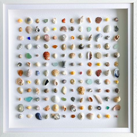 Mini Sea Shell Crafts, Modeling Clay Wall Art, Beach Shell Art, Tiny Shell Art, Bedroom Redecorating Ideas, Diy Bedroom Art, Shells Aesthetics, Room Decor Things, Coastal Wall Decor Ideas