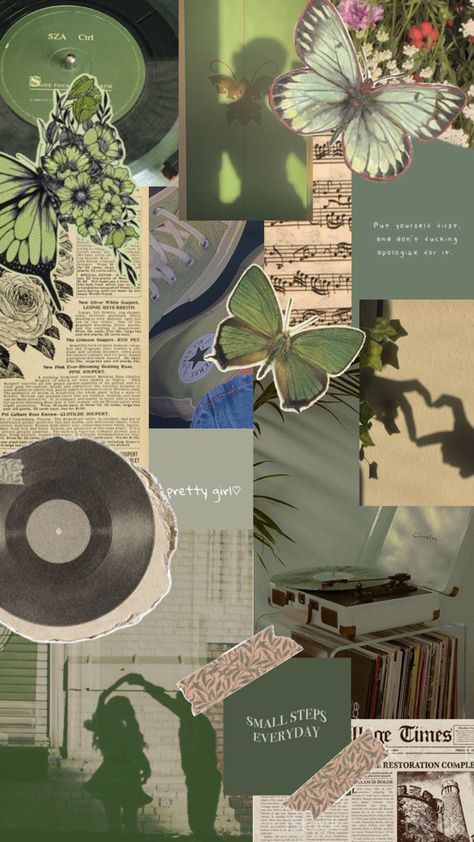 Green collage, sage green, aesthetic, screensaver, cute, cottage core Green Collage, Screen Saver, Screen Savers, Screen, Collage, Green