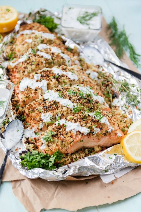 Panko Crusted Salmon, Salmon With Mustard, Vodka Watermelon, Simple Baked Salmon, Crusted Salmon Recipes, Herb Crusted Salmon, Chicken Potato Casserole, Watermelon Cooler, Delicious Salmon Recipes