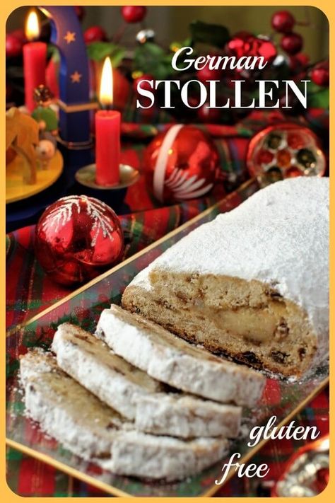 Bread Made With Yogurt, Christmas Stollen Recipe, German Stollen, Christmas Stollen, Stollen Recipe, Gluten Free Holiday Recipes, German Bread, Gluten Free Yeast Free, German Cake