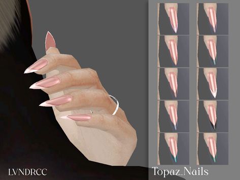 Sims 4 Alpha Cc Nails, Sims 4 Cc Acrylic Nails, Sims4cc Nails, Sims Cc Alpha, Sims4 Cc Nails, Topaz Nails, Ts4 Cc Nails, The Sims Resource Clothing, The Sims Resource Hair