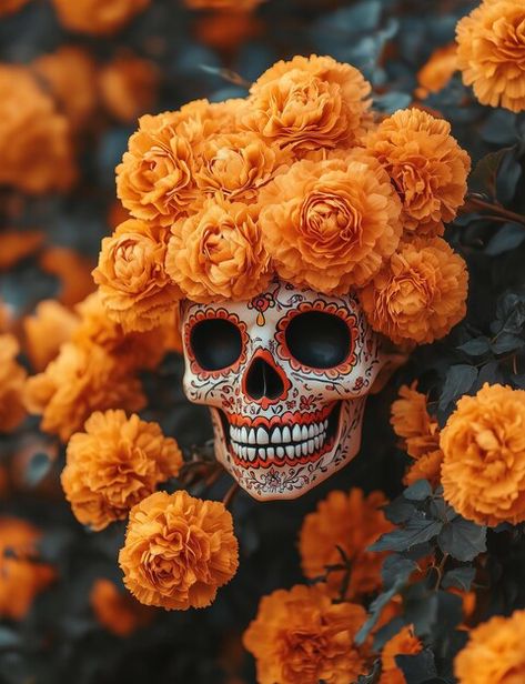 Day Of The Dead Wallpaper, Day Of The Dead Flowers, Halloween Makeup Sugar Skull, Bulletin Journal, Adornos Halloween, Free Business Card Mockup, A Skull, Phone Background, Flyer Maker