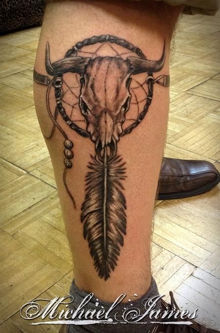 Longhorn Dreamcatcher Tattoo, Dreamcatcher Tattoo For Men, Bull Skull Tattoo For Men, Cowboy Tattoos For Men, Deer Tattoos, Indian Skull Tattoos, Scottish Tattoos, Bull Skull Tattoos, Indian Feather Tattoos