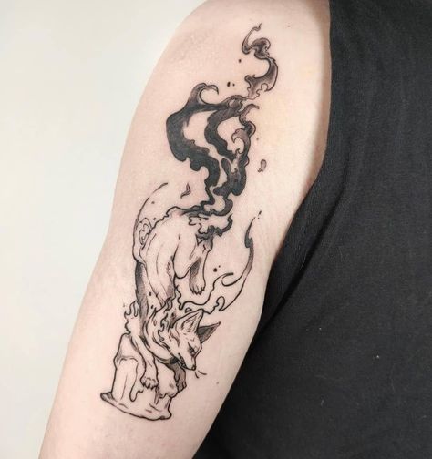 Amazing abstract style fox tattoo on upper arm Tattoo On Upper Arm, Abstract Fox, Watercolor Fox Tattoos, Upper Arm Tattoos, Fox Tattoo, Upper Arms, Abstract Tattoo, Abstract Styles, Inspirational Tattoos