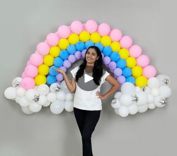 Balloon Arch Decorations, Arch Decoration, Rainbow Balloons, Rainbow Theme, Balloon Decor, Art And Craft, Balloon Arch, Balloon Decorations, Arch