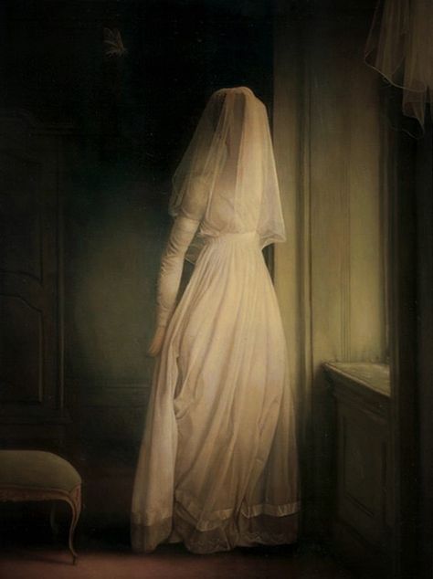 Veil, A Woman, White Dress, White, Clothes