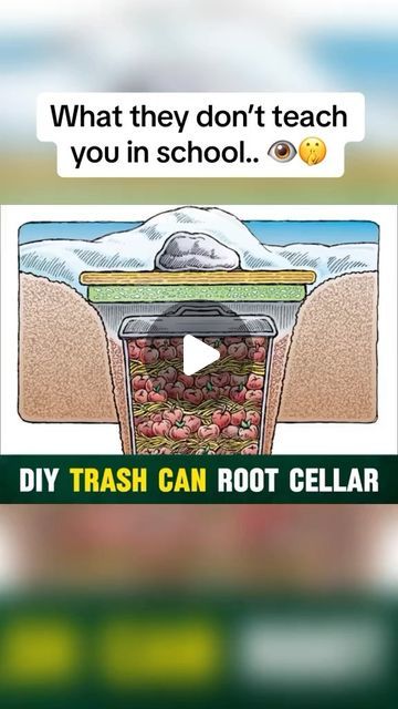 Concious MB on Instagram: "Did you know that you could do this? 🤯 This guy explains how you can use a trash can as a root cellar to preserve produce naturally. 

This was only just one of the things taught in The Self Sufficient Backyard book you can find at my profile @concious.mb bio 👈" Preserve Produce, Self Sufficient Backyard, Backyard Homestead, Vegetable Farming, Root Cellar, Self Sufficient, This Guy, My Profile, Garden Projects