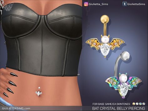 The Sims Resource - EA Skintones - Bat Crystal Belly Piercing Sims4 Outfits, Chokers For Kids, 4 Piercings, Sims Outfits, Cc Makeup, Sims 4 Piercings, Sims 4 Studio, Free Sims 4, The Sims 4 Packs