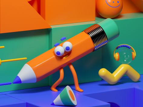 LÁPIZ by Aaron Martinez on Dribbble Aaron Martinez, 3d Poster, Future Buildings, Low Poly Art, 3d Artwork, Graphic Design Trends, Vinyl Toys, Kids Tv, 3d Modelling