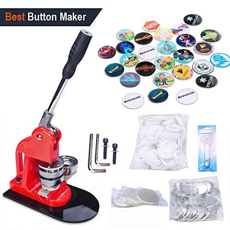 Best Button Maker Machine Reviews: Our Top 11 Picks! [2021] Mirror Key Holder, Badge Maker, Button Maker, Metal Slide, Diy Pins, Diy Buttons, Recycling Programs, Circular Pattern, How To Make Buttons