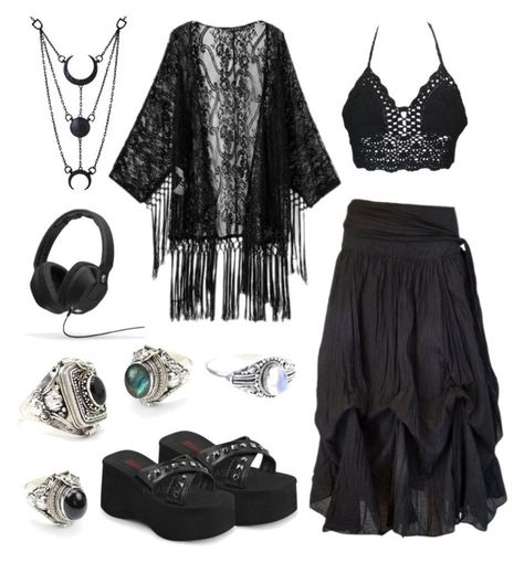 "Missing Summer" by x-toxictears ❤ liked on Polyvore featuring Demonia, Skullcandy, women's clothing, women, female, woman, misses and juniors Dark Hippie, Hippie Goth, Mode Hippie, Whimsy Goth, Alt Outfits, Estilo Hippie, Looks Street Style, Swaggy Outfits, Fairy Grunge