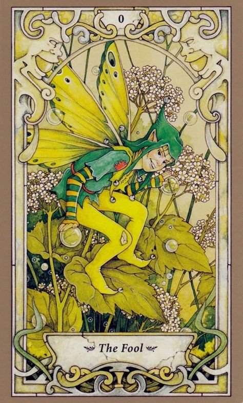 The Fool - Card from Mystic Faerie Tarot Deck Tarot The Fool, Tarot Cards Major Arcana, All Tarot Cards, Tarot Significado, Swords Tarot, Symbolic Art, Tarot Guide, The Hierophant, Tarot Major Arcana