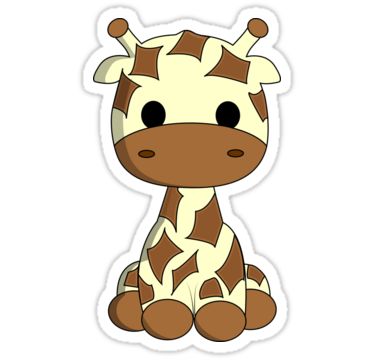 Pegatinas «Cute baby jirafa de dibujos animados» de pixxart | Redbubble Giraffe Cartoon, Giraffe Drawing, Stickers Cool, Cute Giraffe, Baby Giraffe, Kawaii Animals, Cartoon Stickers, Stickers For Sale, Kawaii Stickers