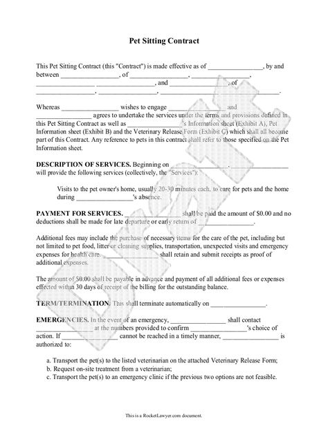 Pet Sitting Contract Template - Service Agreement Form for Pet Care Animal Careers, Pet Sitting Contract, Pet Sitting Forms, Dog Sitting Business, Dog Daycare Business, Business Contract, Pet Care Business, Pet Sitting Business, Service Agreement