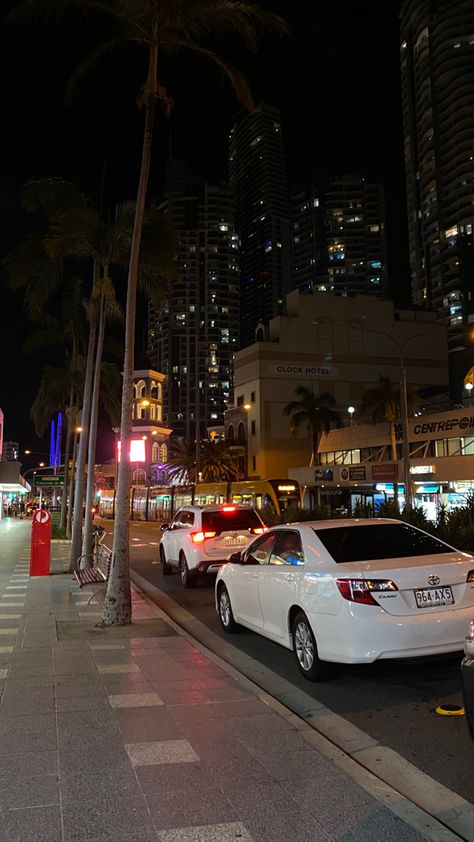 Surfers Paradise Gold Coast Aesthetic, Gold Coast Australia, Surfers Paradise, City Aesthetic, Gold Coast, Night Time, East Coast, Girls Trip, Australia