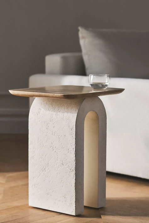 Marble Furniture Design, Unique End Tables, Marble Top Side Table, Unique Side Table, Ceramic Stool, Marble Furniture, Side Table Decor, Side Tables Bedroom, Side Table Design