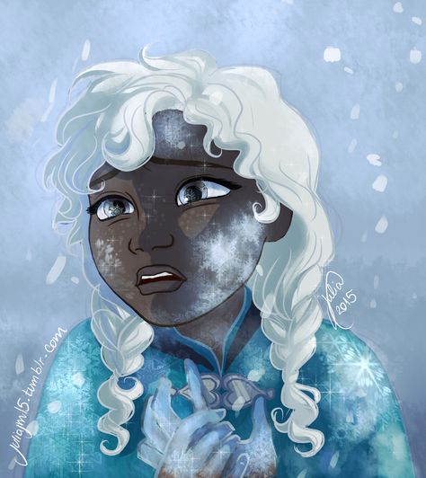 Juliajm15.tumblr.com Black Anna with a frozen heart by the creative Juliajm15 Bugs Bunny Drawing, Black Elsa, Black Disney Princess, Disney Divas, Disney Theory, Disney Fanart, Disney Elsa, Anna Frozen, Black Artwork