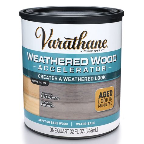 Rust Oleum - Stain Varathane Weathered Wood Accelerator Quart Water Based Wood Stain, Red Oak Wood, Wood Sealer, Aging Wood, Wood Interiors, Outdoor Wood, Wood Surface, Paint Stain, Weathered Wood