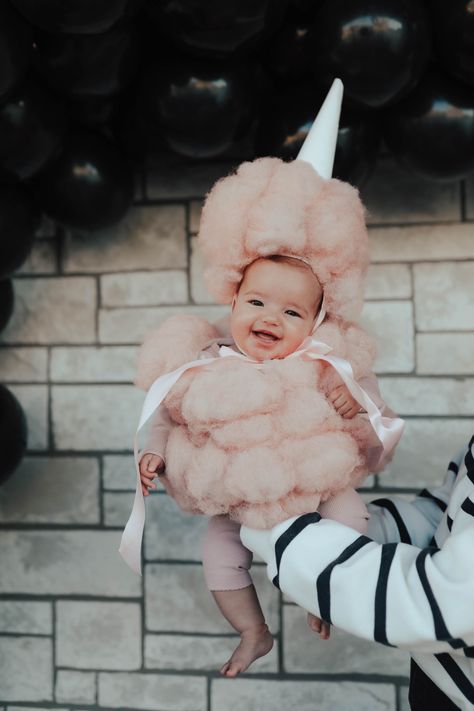 Baby Cotton Candy Costume, One Year Old Girl Halloween Costume, Homemade Baby Halloween Costumes, 3 Month Halloween Costume, Babys First Halloween Costumes, 9 Month Old Halloween Costumes, 4 Month Old Halloween Costume, 6 Month Old Halloween Costume, Diy Newborn Halloween Costumes