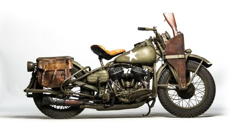 1942 Harley-Davidson WLA Military for sale at EJ Cole Collection 2015 as S19 - Mecum Auctions Harley Davidson Wla, Military Motorcycle, Harley Davidson Baggers, Antique Motorcycles, Softail Deluxe, Harley Davidson Chopper, Harley Davidson Bike, Davidson Bike, Harley Davidson Street Glide