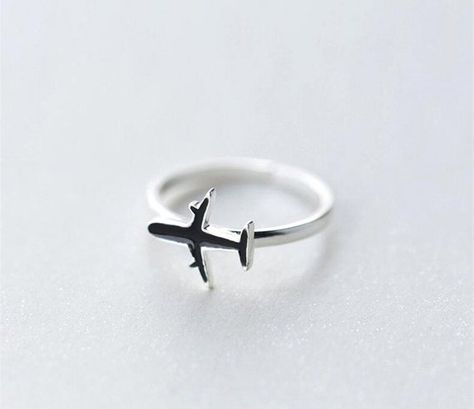 Airplane Ring, Aviation Jewelry, Silver Ring Designs, Unusual Rings, Jewelry Post, Jewelry Fashion Trends, Girly Jewelry, Stylish Jewelry, Open Ring