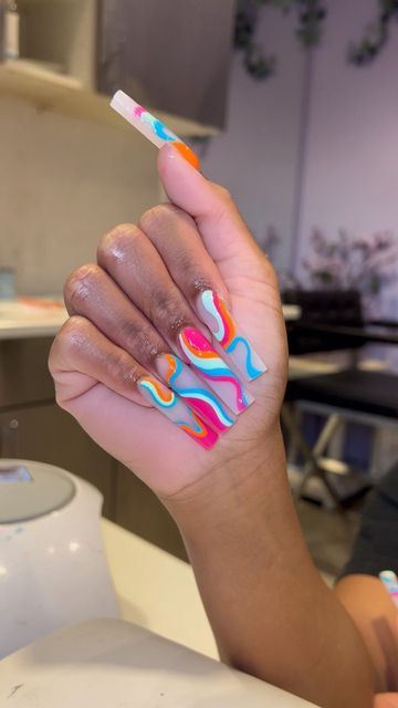 Summer Nail Ideas, Skin Nails, Exotic Nails, Cute Summer Nails, Long Acrylic Nails Coffin, Long Acrylic, Diy Nail Designs, Acrylic Nails Coffin, Girls Nails