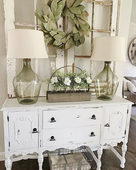 Antique Sideboard Buffet, Home Decor Eclectic, Buffet Decor, Shabby Chic Dresser, Antique Sideboard, Decor Eclectic, Common Ground, Farmhouse Decor Living Room, Shabby Chic Homes