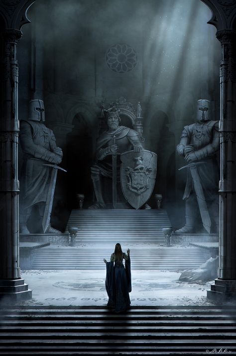 The last of the kings , Vladimir Manyukhin on ArtStation at https://www.artstation.com/artwork/Z0EXw Dark Underworld Aesthetic, Dark High Fantasy Aesthetic, Dark Fantasy World Aesthetic, Fantasy Quest Aesthetic, Monarchy Aesthetic, Cool Fantasy Art, Medieval Cyberpunk, High Fantasy Aesthetic, Shattered Moon