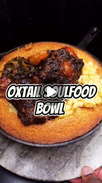 Soul Food Food Truck, Cornbread Bowl Soul Food, Soul Food Bowl, Southern Oxtails Soul Food, Cornbread Bowl, Soulfood Recipes, Oxtail Recipes Easy, Ham Hock Recipes, Oxtail Recipes