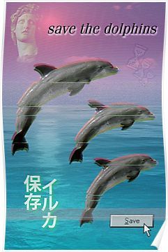 Vaporwave 2016, Vaporwave Dolphin, Vaporwave Aesthetic Bedroom, Seapunk Aesthetic, Vaporwave Bedroom, Dolphin Aesthetic, Dolphin Poster, Aqua Aesthetic, Bedroom Aesthetic Grunge