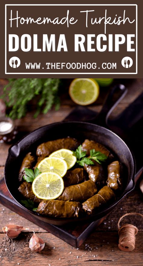 Dolma Recipe- Delicious Turkish Grapevine Rolls in 1 Hour Bosnian Cevapi Recipe, Dolma Recipe, Grape Leaves Recipe, Stuffed Vine Leaves, Greece Food, Lemon Soup, Bosnian Recipes, Stuffed Grape Leaves, Greek Dishes