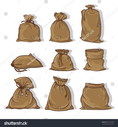 Bindle Bag, Potato Bag, Bag Illustration, Wine Label Design, Drawing Bag, Sand Bag, Sack Bag, Drawing Images, Landscape Illustration