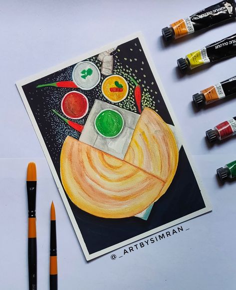 South Indian Food✨ South Indian Food Illustration Art, Food Painting Indian, Favourite Food Drawing, South Indian Food Drawing, South Indian Drawing, Dosa Painting, South Indian Food Illustration, Dosa Drawing, Indian Food Art Painting