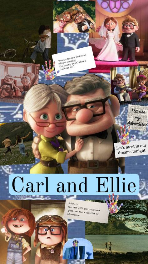 Carl and Ellie #disney #up Up Carl And Ellie Wallpaper, Carl Costume, Up Carl Y Ellie, Up Carl And Ellie, Carl And Ellie, Doll Backgrounds, Up Pixar, Up Movie, Disney Pixar Up