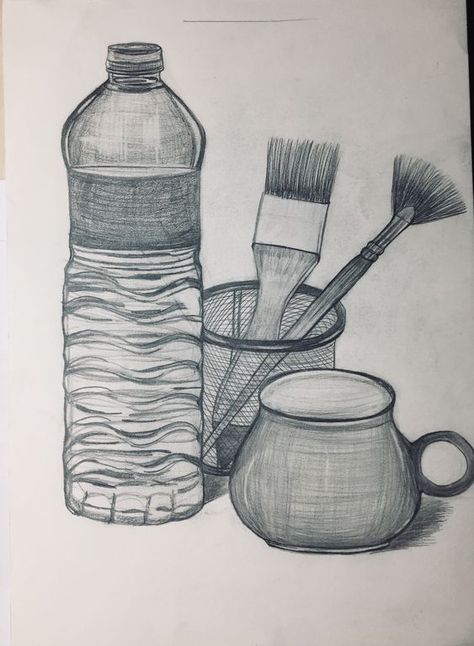 Still Life Drawing For Beginners Easy, Still Life Pencil Shading Object, Still Life Pencil Shading Easy, Still Life Sketch Easy, Draw Sea Animals, Still Life Pencil Shading, Easy Still Life Drawing, Draw Sea, Still Life Sketch