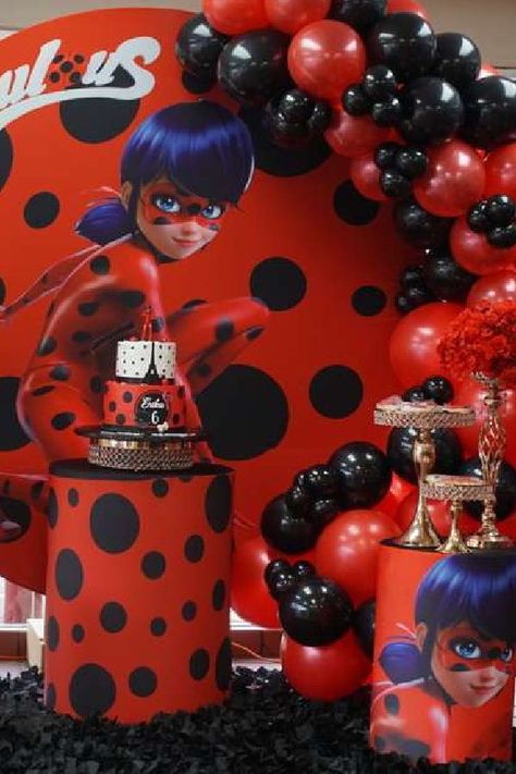 Miraculous Ladybug Birthday Cake, Bug Birthday Party Ideas, Ladybug Themed Birthday Party, Ladybug Birthday Decorations, Ladybug Birthday Theme, Lady Bug Birthday Party, Ladybug Party Decorations, Bug Birthday Party, Miraculous Ladybug Party