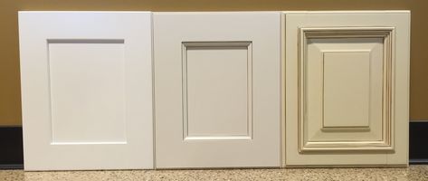 Fabuwood: Galaxy Frost; Fusion Blanc*; Wellington Ivory *This is the typical color of a white glazed door. You can see the contrast of the Blanc door compared to these two doors. Fabuwood Kitchen, Fabuwood Cabinets, Kitchen 2021, Shaker Style Doors, Chestnut Color, Glazed Door, Kitchen Cabinetry, Updated Kitchen, Shaker Style