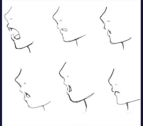 Facial Expressions Drawing, Anatomy Practice, Profile Drawing, Mouth Drawing, Sketchbook Drawings, Anime Expressions, Drawing Expressions, Silly Images, Anatomy Reference