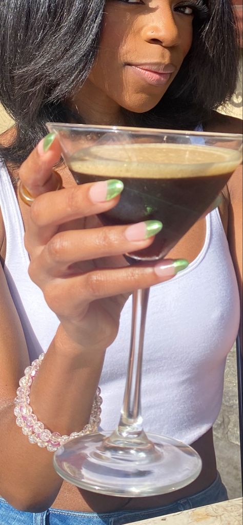 #springnails #springnaildesigns #springnailcolors #espressomartini #springtime Martini Nails, Acrylic Overlay, Spring Nail Colors, Edgy Nails, Minimalist Nails, Green Nails, Gorgeous Nails, Spring Nails, Nail Inspo