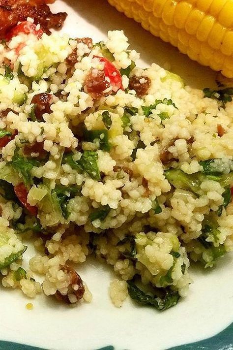 Couscous Salad (Kuskus) Making Couscous, Light Side Dishes, Orzo Recipes, Easy Pasta Salad Recipe, Just A Pinch Recipes, Couscous Salad, Easy Pasta Salad, Just A Pinch, Large Salad Bowl