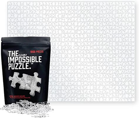 Amazon.com: The Clearly Impossible Puzzle 100 Pieces - Clear Difficult Jigsaw Puzzle - False Edge Pieces - Clear Hard Puzzle - 100 Piece : Toys & Games Hardest Jigsaw Puzzle, Difficult Jigsaw Puzzles, Funny Puzzles, Difficult Puzzles, Hard Puzzles, Puzzle For Adults, Working On It, Fun Challenges, Family Game Night