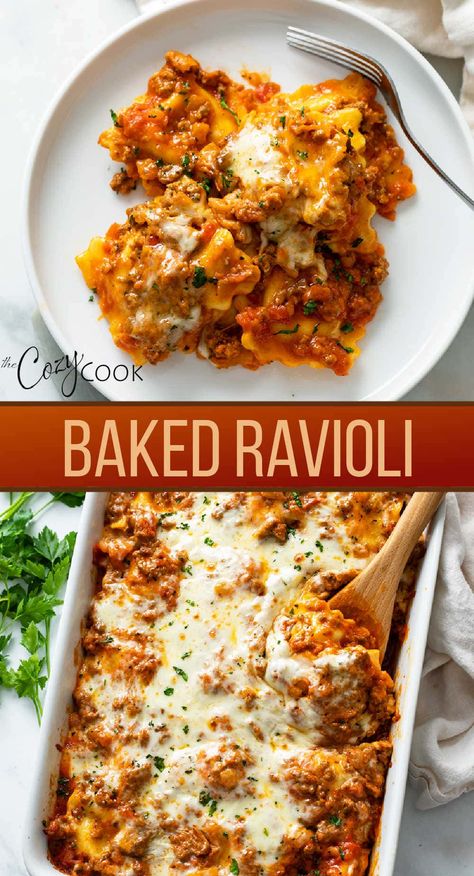 Frozen Ravioli Recipes, Baked Ravioli Recipe, Baked Ravioli, Ravioli Casserole, Ravioli Bake, Beef Sauce, Pastas Recipes, Ravioli Recipe, Pasta Dinner Recipes