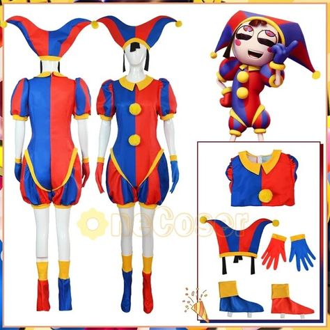 IN STOCK Pomni Cosplay Costume The Amazing Digital Circus Cartoon Uniform Hat Shoes Cover Gloves Bodysuit Ragatha Jax Kid Adult - AliExpress The Amazing Digital Circus Cosplay, Pomni Costume, Circus Ringleader Costume, Tadc Cosplay, Bunnydoll Digital Circus, Pomni Cosplay, Jax Cosplay Digital Circus, Circus Cosplay, Disney Frozen Toys