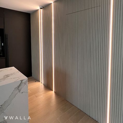 White Fluted Wall Panel, White Fluted Panel, Wood Panel Lighting, Door Cladding, Acustic Panels, Feature Wall Cladding, Fluted Wall Panel, Tv Feature Wall, Fluted Panel